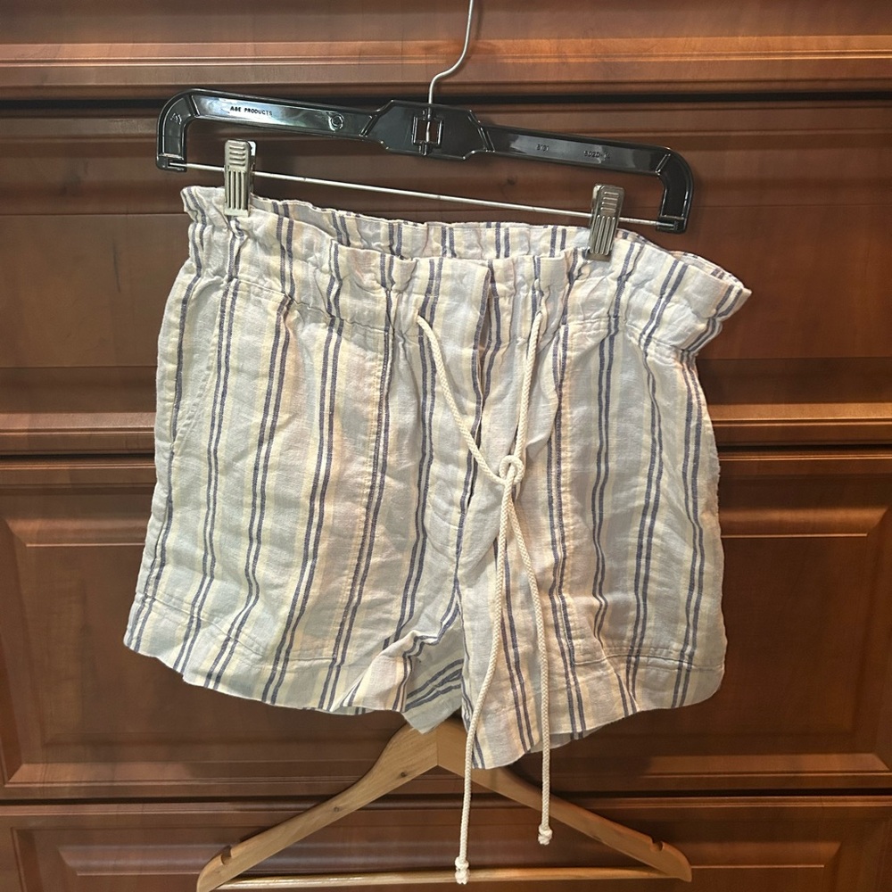 Rails High Waist Striped Shorts - Cream and Blue